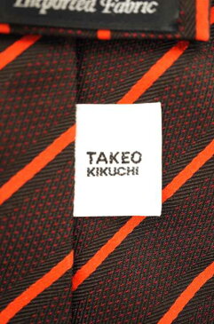 タケオキクチ TAKEO KIKUCHI ネクタイ メンズ - 茶系 × オレンジ系 ストライプ柄ネクタイ【中古】【ブランド古着バズストアBAZZSTORE】【300320】