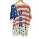 【中古】ユーズドフルギ USED古着 90S USA オールオーバープリント半袖Tシャツ 袖裾シングル メンズ 表記無