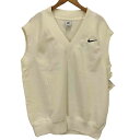 【中古】ナイキ NIKE WMNS NSW STYLE FLEECE S/L TOP スウッシュ 刺繍 Vネック スウェット ベスト ユニセックス レディース import:L