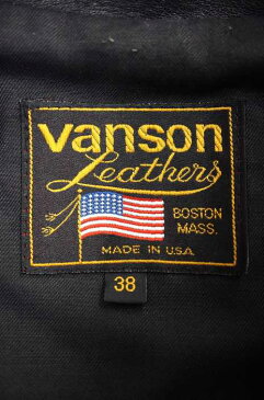 バンソン VANSON レザージャケット メンズ - 黒系 US：38 日本サイズ：M-L 相当 80〜90S TALONジップアップレザージャケット【中古】【ブランド古着バズストアBAZZSTORE】【191118】