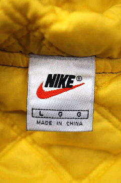 NIKE ナイキ コート メンズ - 黄系 × 青系 import:L 日本サイズ:L-XL 相当 90S バックスウォッシュ刺繍 中綿ベンチコート【中古】【ブランド古着バズストアBAZZSTORE】【030121】