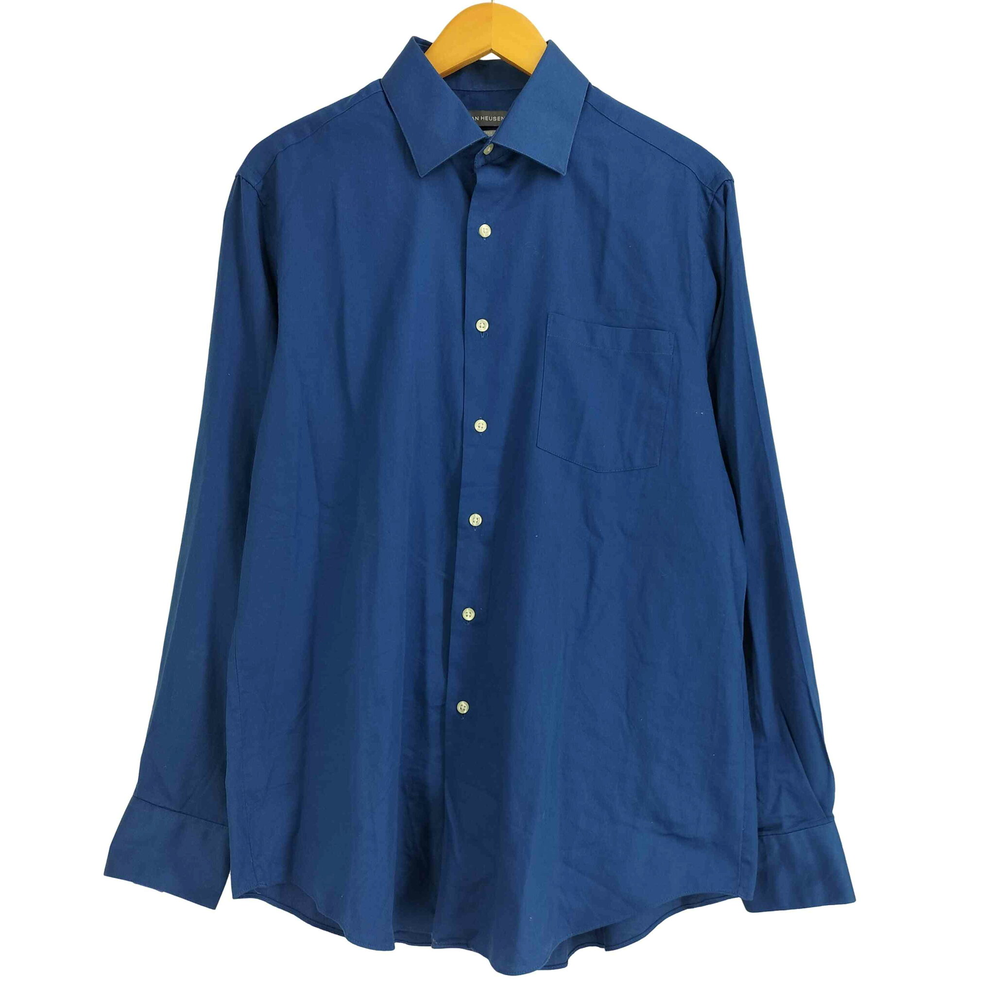 【中古】ヴァンヒューゼン VAN HEUSEN FITTED STRETCH レギュラーカラー 長袖シャツ メンズ 16