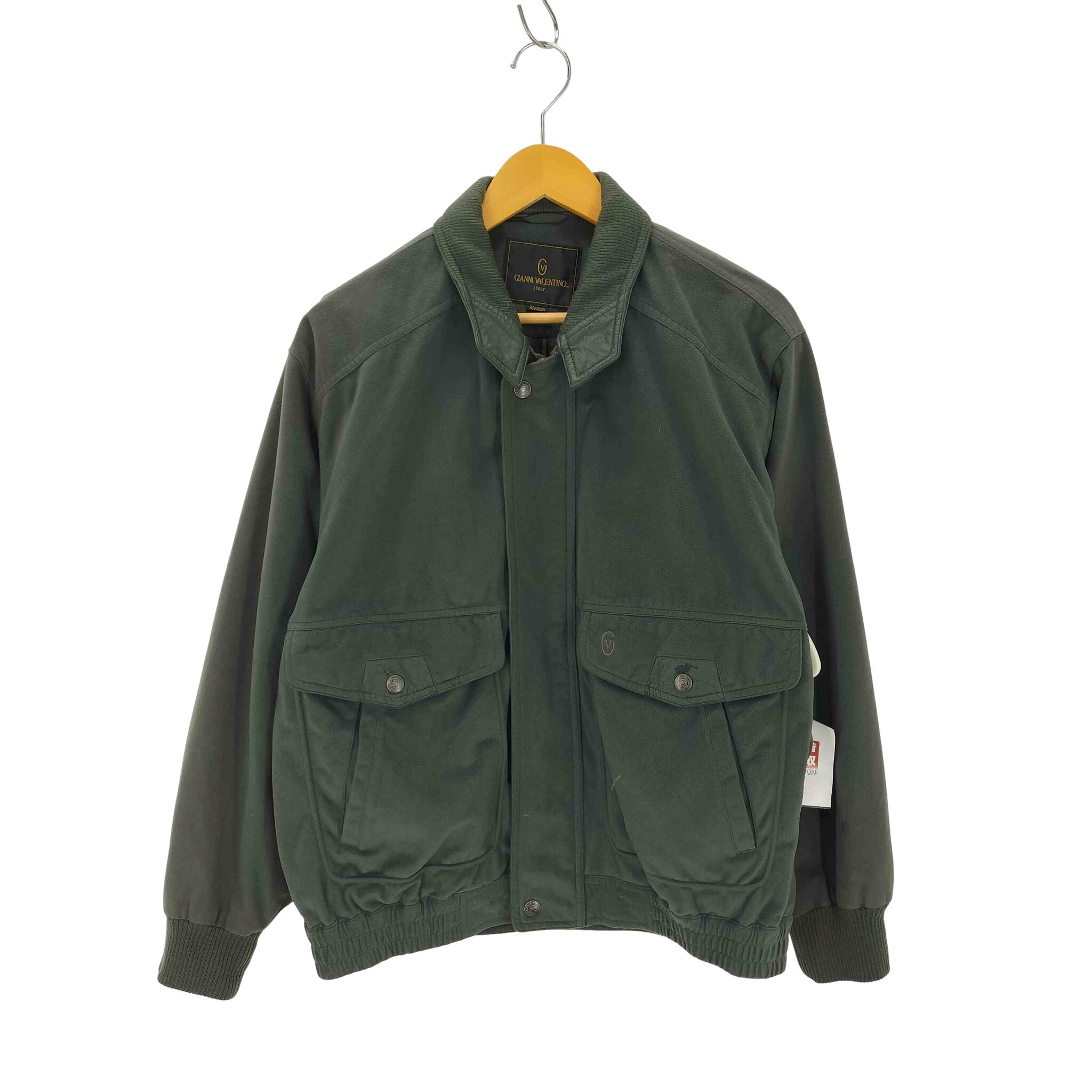 【中古】ジャンニヴァレンティノ GIANNI VALENTINO 裏地ストライプ 短丈 ブルゾンジャケット メンズ JPN:M