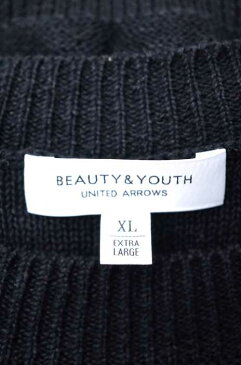 BEAUTY & YOUTH UNITED ARROWS ビューティーアンドユースユナイテッドアローズ クルーネックTシャツ メンズ - 黒系 × 白系 XL SC LINEN BORDER CREW SSL リネンボーダークルーネック【中古】【ブランド古着バズストアBAZZSTORE】【260120】