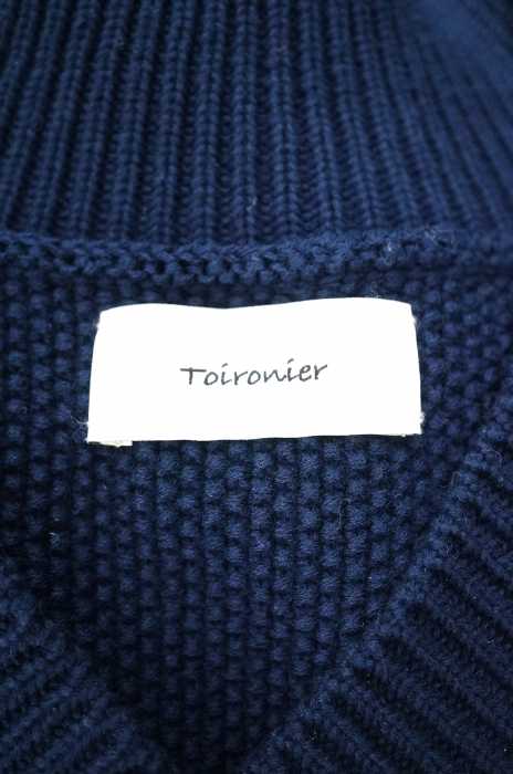 トワロニエ toironier ベスト・ジレ メンズ - 青系 コットンニットベスト　KNIT VEST【中古】【ブランド古着バズストアBAZZSTORE】【240220】