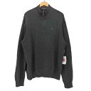 【中古】トミーヒルフィガー TOMMY HILFIGER ロゴ刺繍 ハーフジップ ニット セーター メンズ import:XL