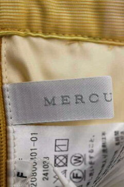 MERCURYDUO マーキュリーデュオ プリーツスカート レディース - 黄系 FREE シアーチェック柄プリーツスカート【中古】【ブランド古着バズストアBAZZSTORE】【060521】