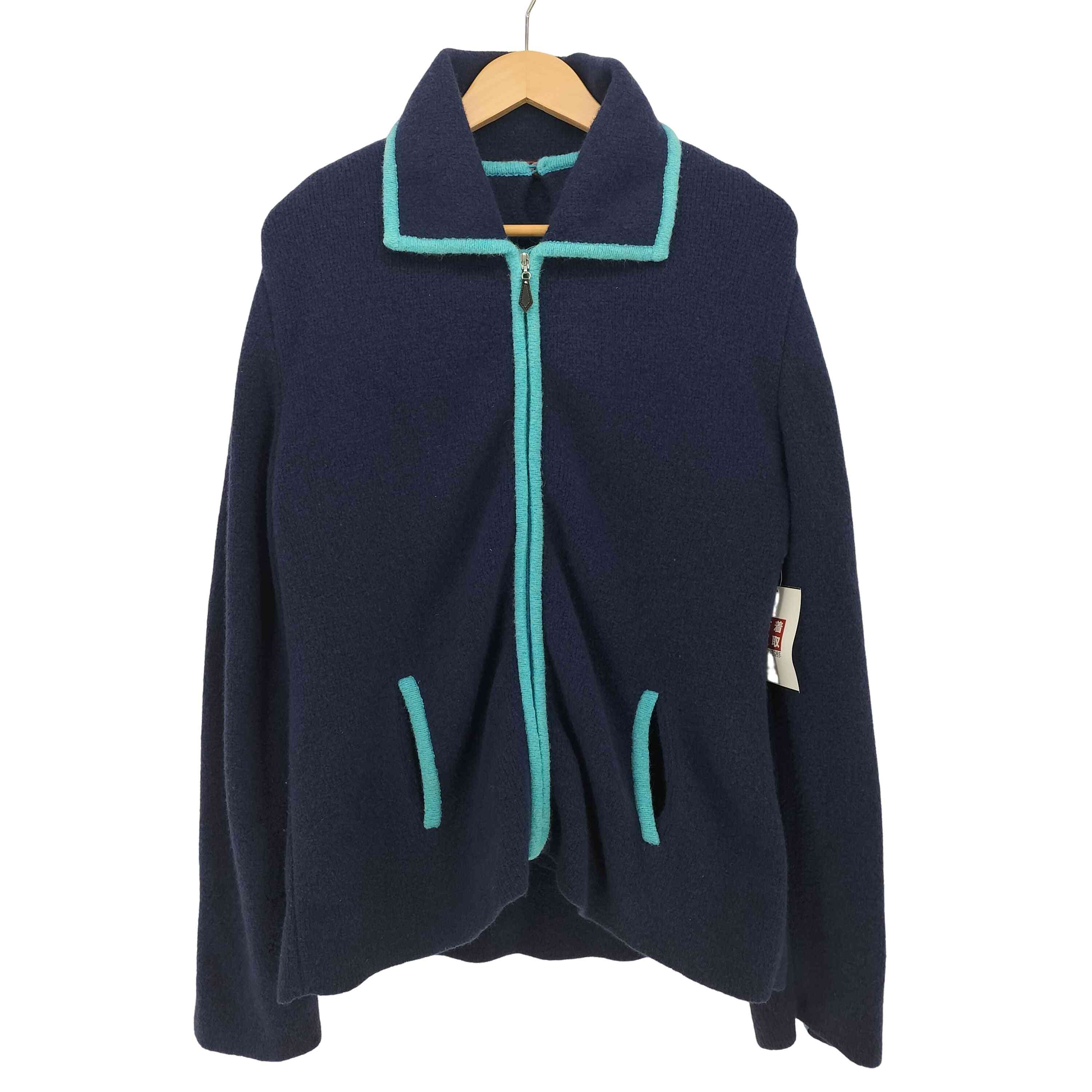 【中古】オールドイングランド OLD ENGLAND ジップアップ ニット ジャケット インナーセット レディース 36