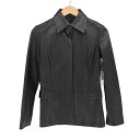【中古】ビアッジョブルー Viaggio Blu 羊革 比翼 ステッチレザージャケット レディース 表記無|詳細画像