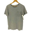 【中古】メゾンキツネ MAISON KITSUNE ロゴ刺繍 クルーネックTシャツ メンズ 表記無