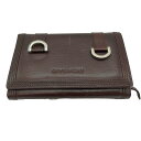 【中古】ジバンシィ GIVENCHY ロゴ刻印 2つ折り レザー ウォレット 財布 レディース 表記無