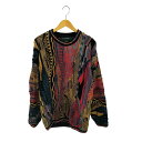 【中古】ツンドラ tundra 90s カナダ製 総柄 クルーネック 3Dニット メンズ import:M