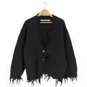 【中古】パーバーズ PERVERZE Crash Wide Knit Cardigan クラッシュワイドニットカーディガン レディース FREE