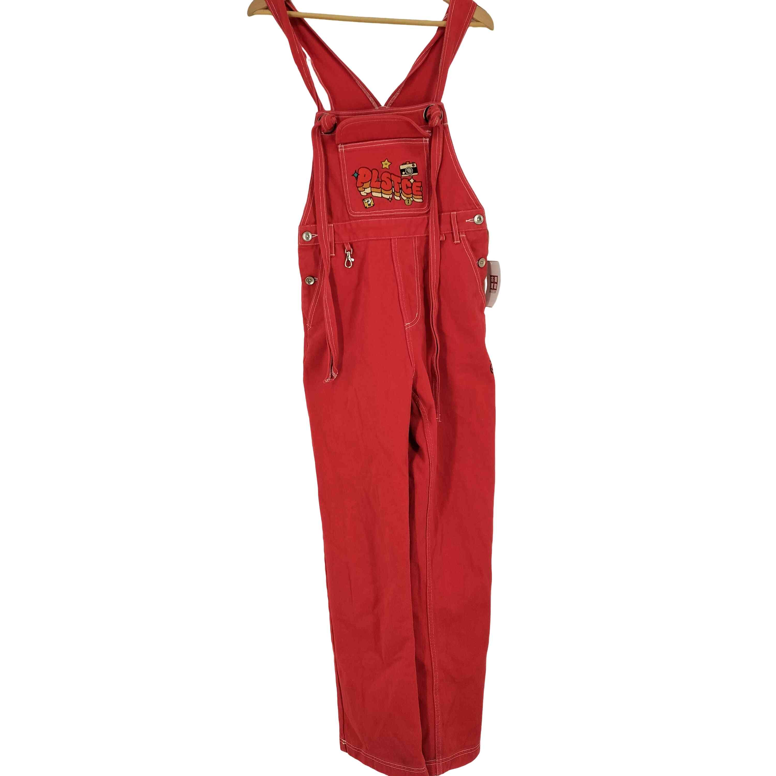 【中古】ユーズドフルギ USED古着 {{PLAST ICENE}} PLSTCE刺繍 オーバーオール レディース S