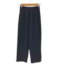 【中古】ヨウジヤマモト Yohji Yamamoto 丸文字ロゴ 2タック ウールギャバスラックス レディース SS