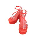 【中古】ザラ ZARA CHUNKY SATIN PLATFORM SANDALS レディース JPN:24.5