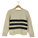 【中古】メゾンキツネ MAISON KITSUNE ボーダーテープ クルーネックスウェット レディース import:XS