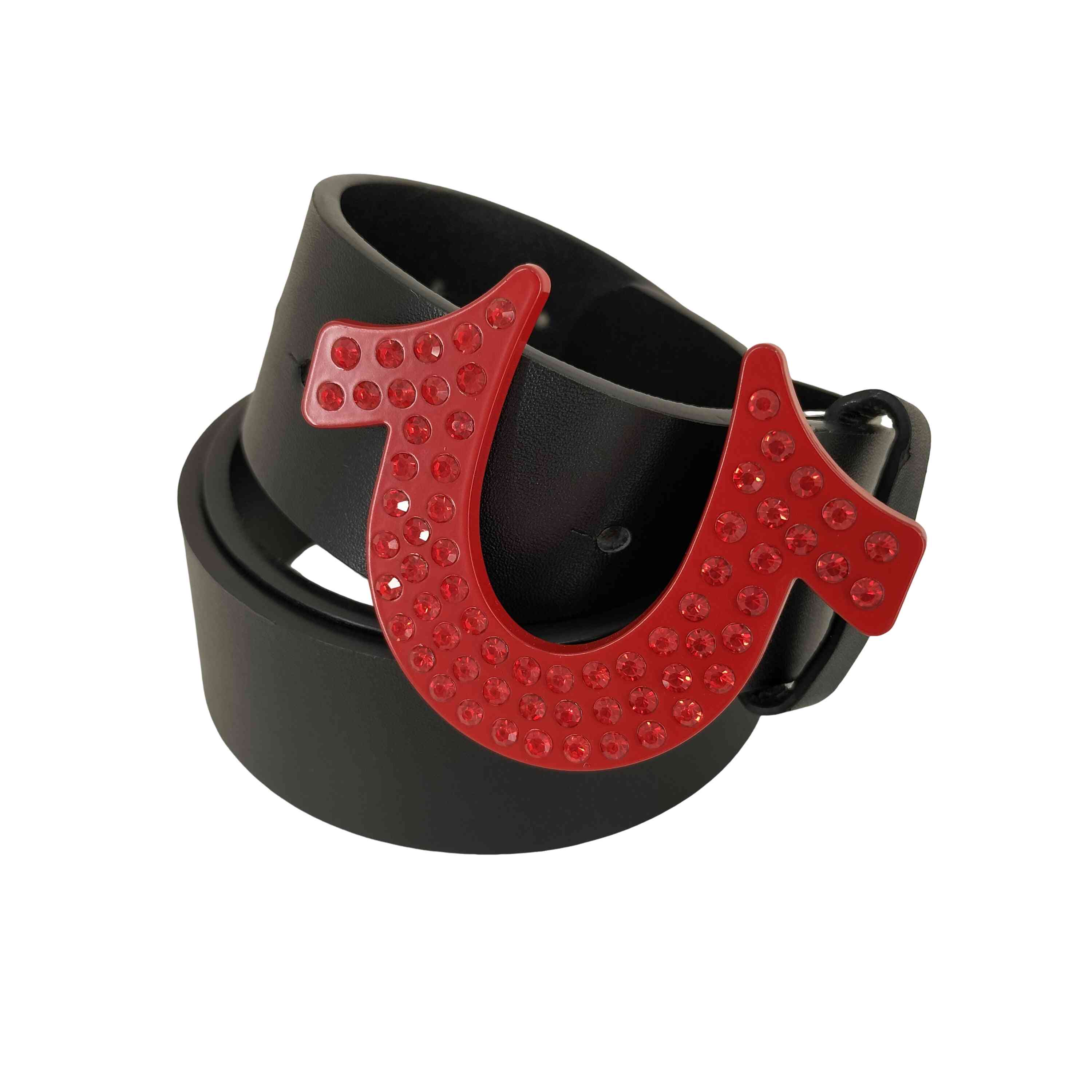 【中古】トゥルーレリジョン TRUE RELIGION ラインストーンブラックベルト メンズ 30