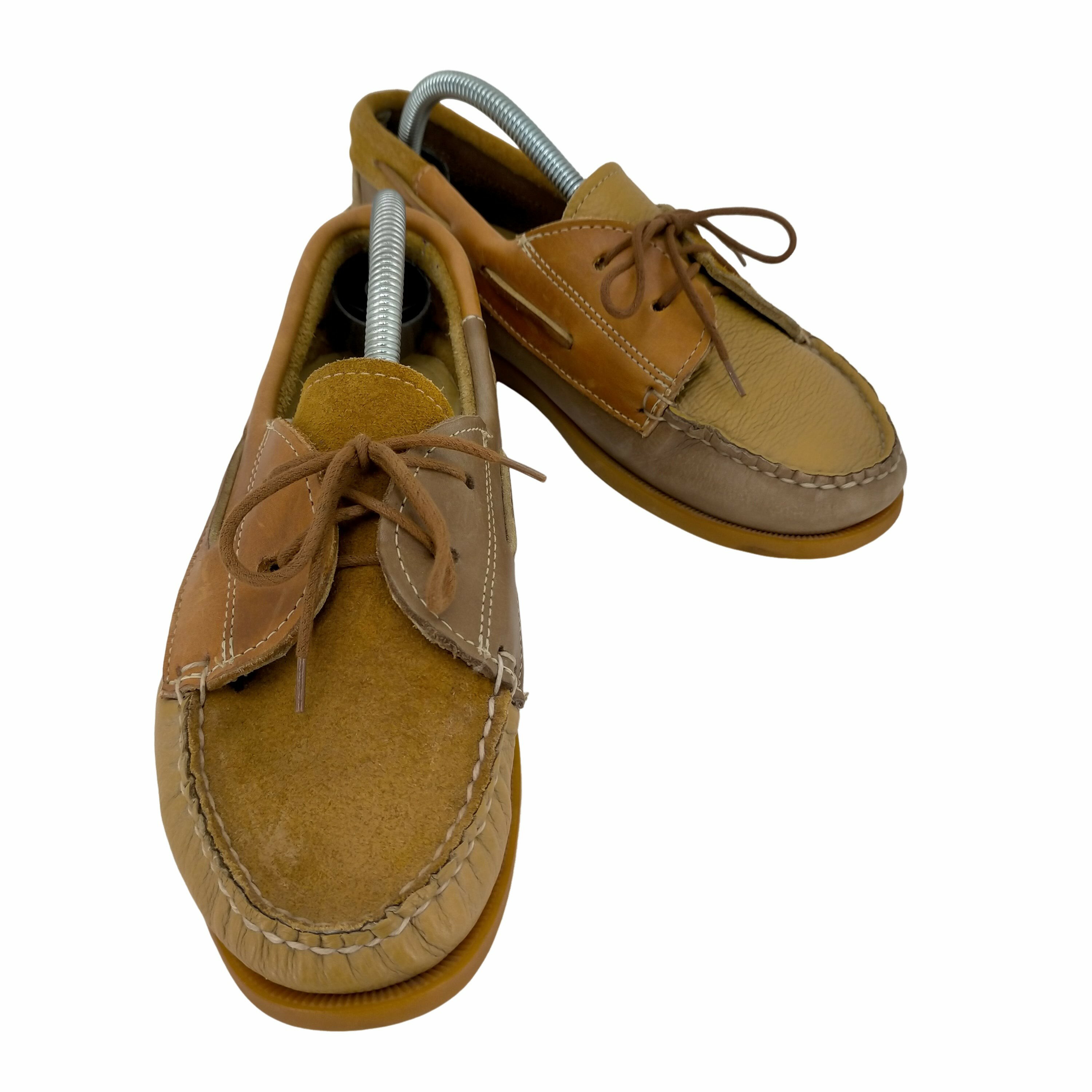 yÁzGWjA[hK[c Engineered Garments Brown Mismatched Boat Shoe Y 7 1/2