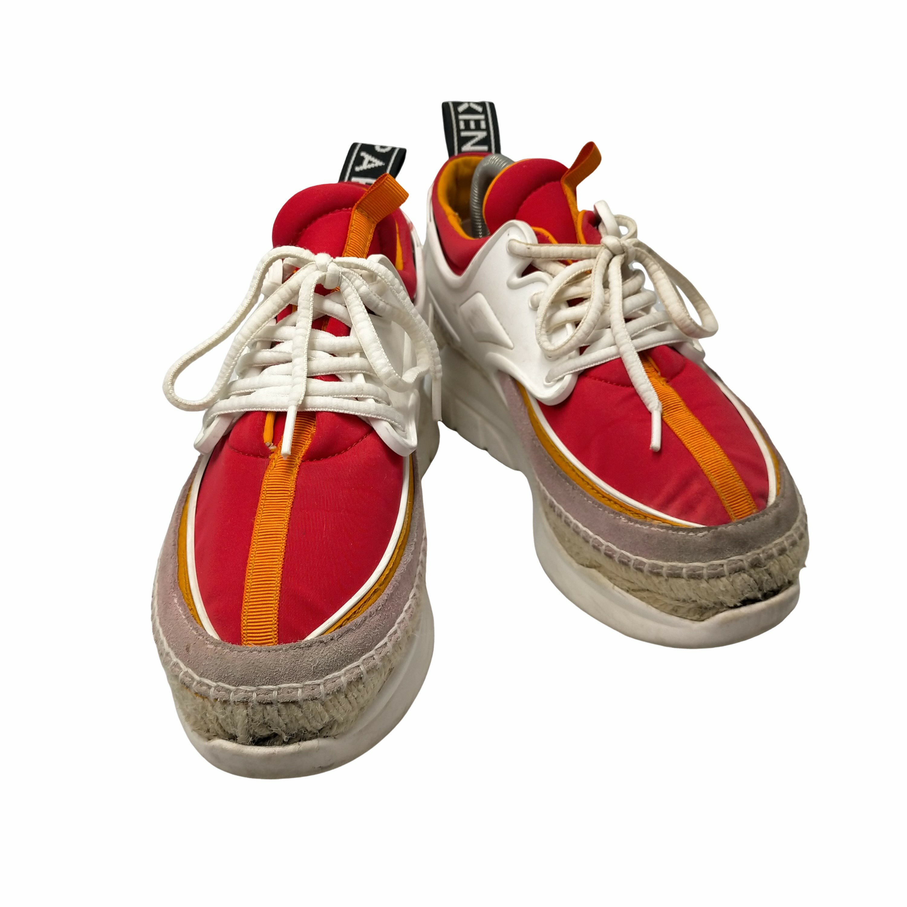 【中古】ケンゾー KENZO K Lastic Lace Up Espa W レースアップ エスパドリーユ レディース JPN：37