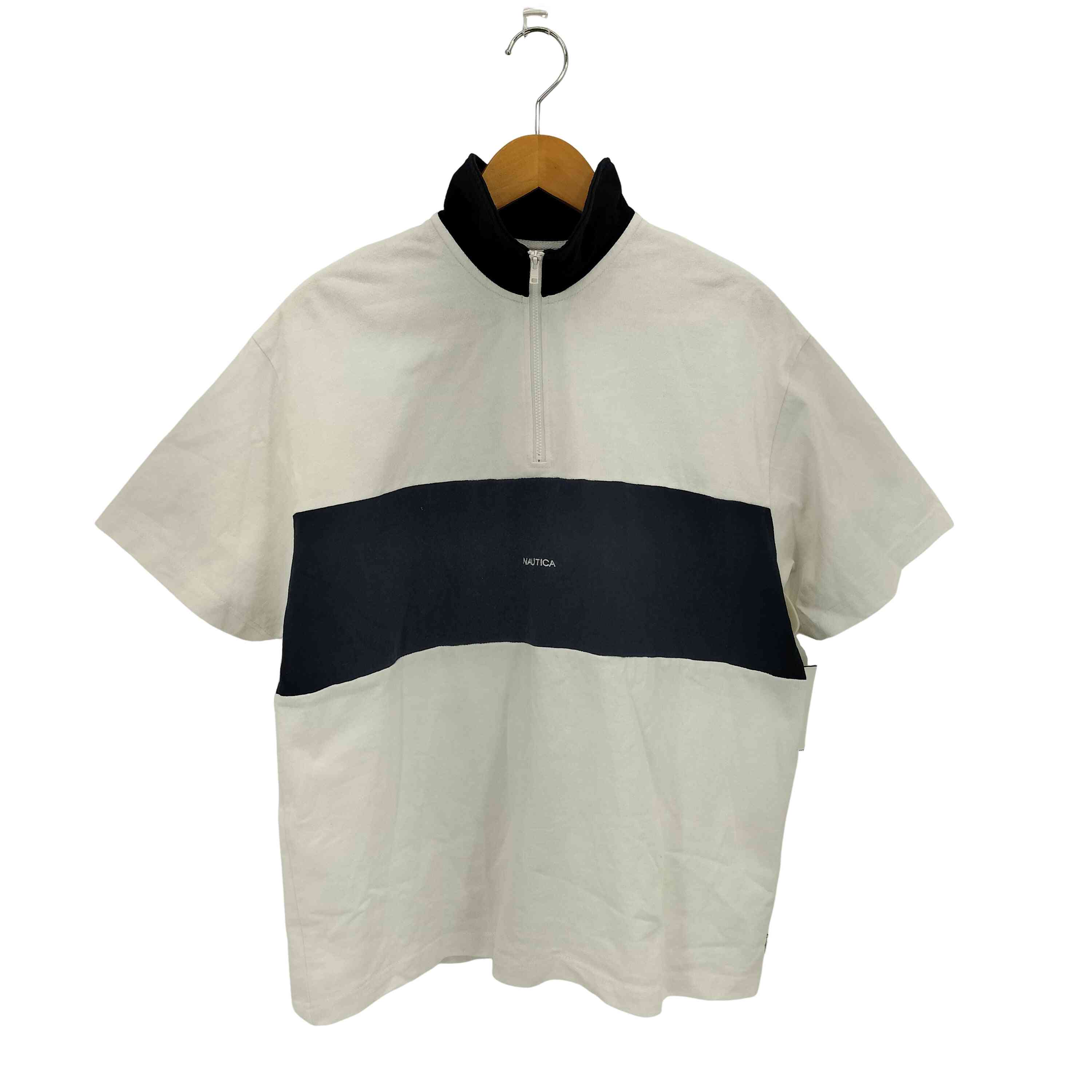 【中古】ノーティカ NAUTICA ハーフジップ モックネック 半袖Tシャツ カットソー メンズ S
