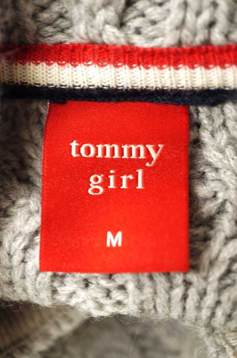 tommy girl トミーガール カーディガン レディース - グレー系 JPN：M 日本サイズ：M 相当 フーデッドケーブルニットカーディガン【中古】【ブランド古着バズストアBAZZSTORE】【051019】