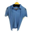 【中古】プリーツプリーズイッセイミヤケ PLEATS PLEASE ISSEY MIYAKE フレンチスリーブ プリーツ半袖ブラウス レディース 3(4)