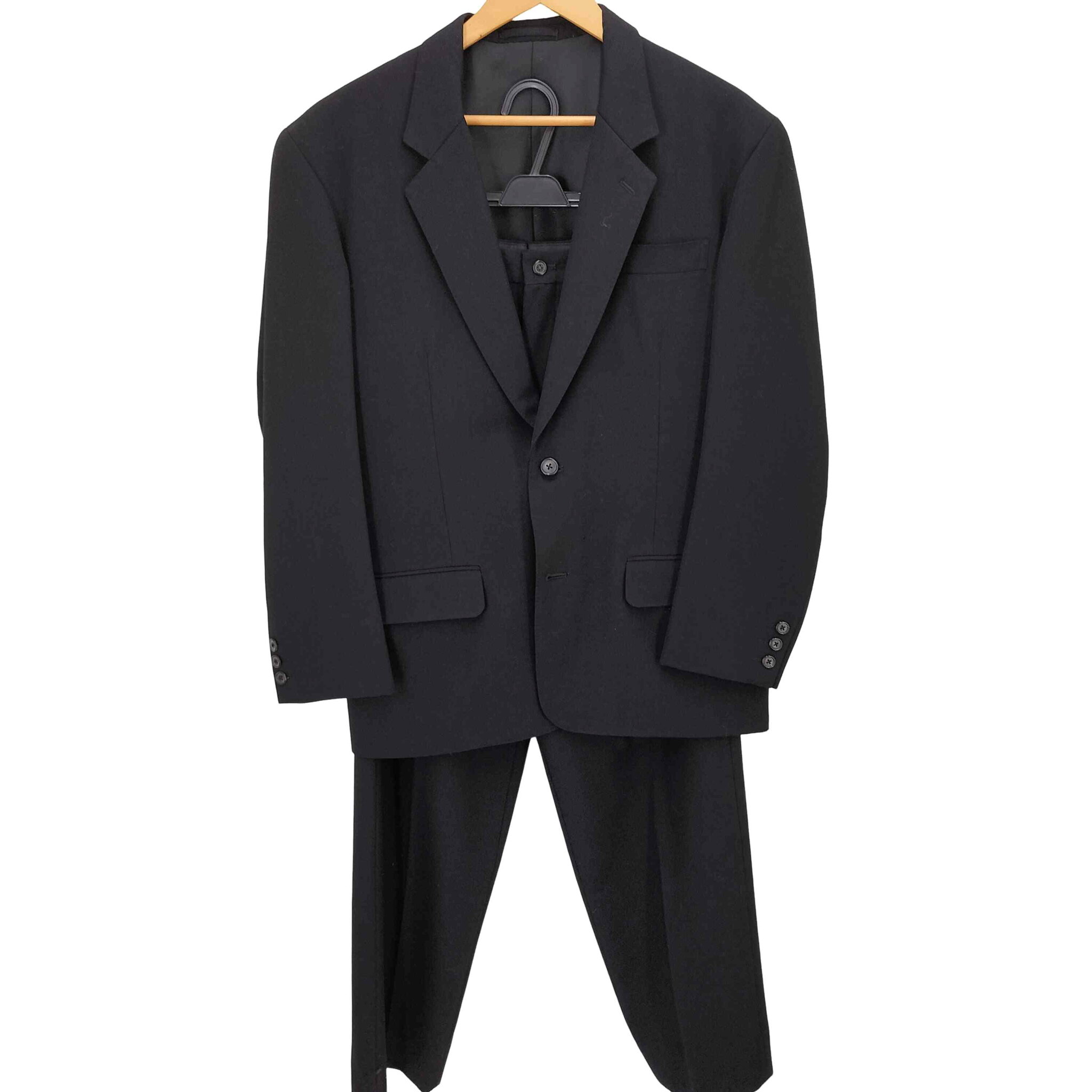 【中古】ワイズフォーメン Ys for men 90S 96SS 100番台 111 ウールギャバ 2タック センタープレスワイドスラックス ウール スーツ セットアップ メンズ JPN:M