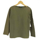 【中古】セントジェームス SAINT JAMES フランス製 ボートネック コットン 長袖カットソー バスクシャツ レディース 3(4)