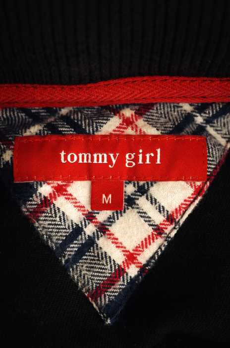 トミーガール tommy girl ミリタリージャケット レディース - 黒系 JPN：M 日本サイズ：M 相当 フーデッドジップアップジャケット【中古】【ブランド古着バズストアBAZZSTORE】【060819】