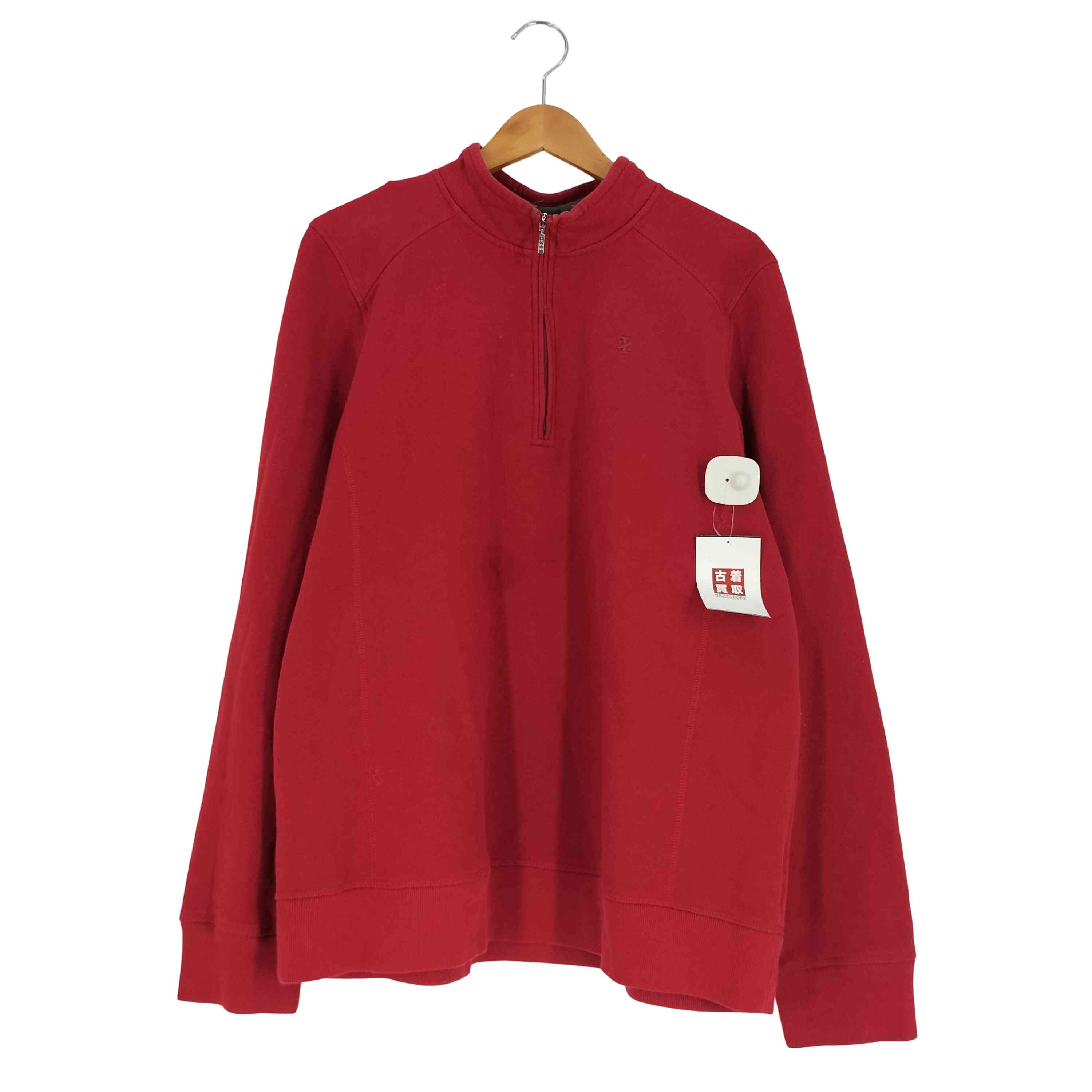 【中古】アイゾッド IZOD ロゴ刺繍 ハーフジップ スウェット メンズ XXL