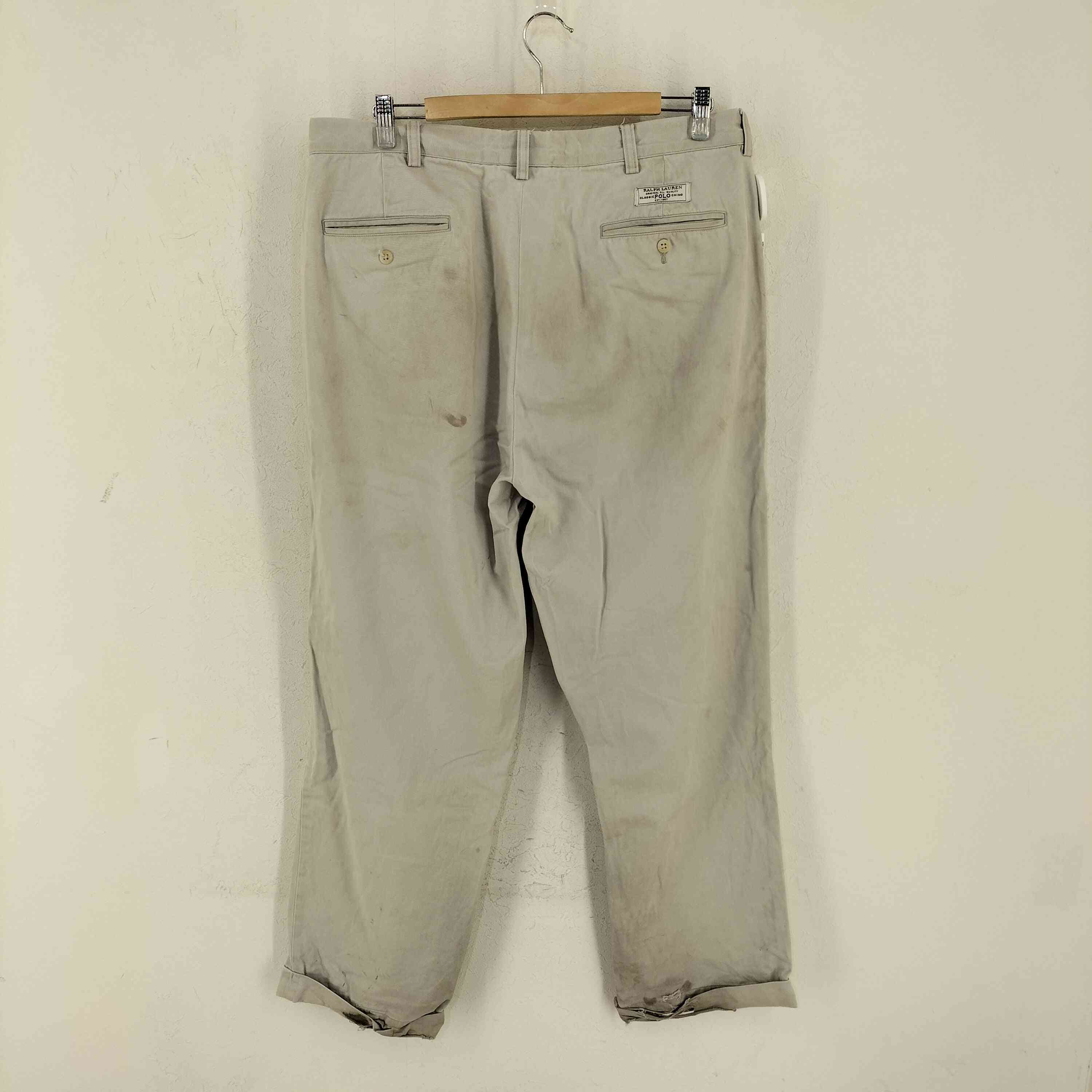 【中古】ポロバイラルフローレン Polo by RALPH LAUREN MADE IN MACAU 2タックチノパンツ HAMMOND PANT メンズ 36/30