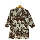 【中古】ユーズドフルギ USED古着 {{Paradise Hawaii}} 70s ホノルル製 花柄 オープンカラー アロハシャツ メンズ 表記無