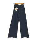 【中古】ザラ ZARA ハイウエスト ワイドデニムパンツ レディース 34