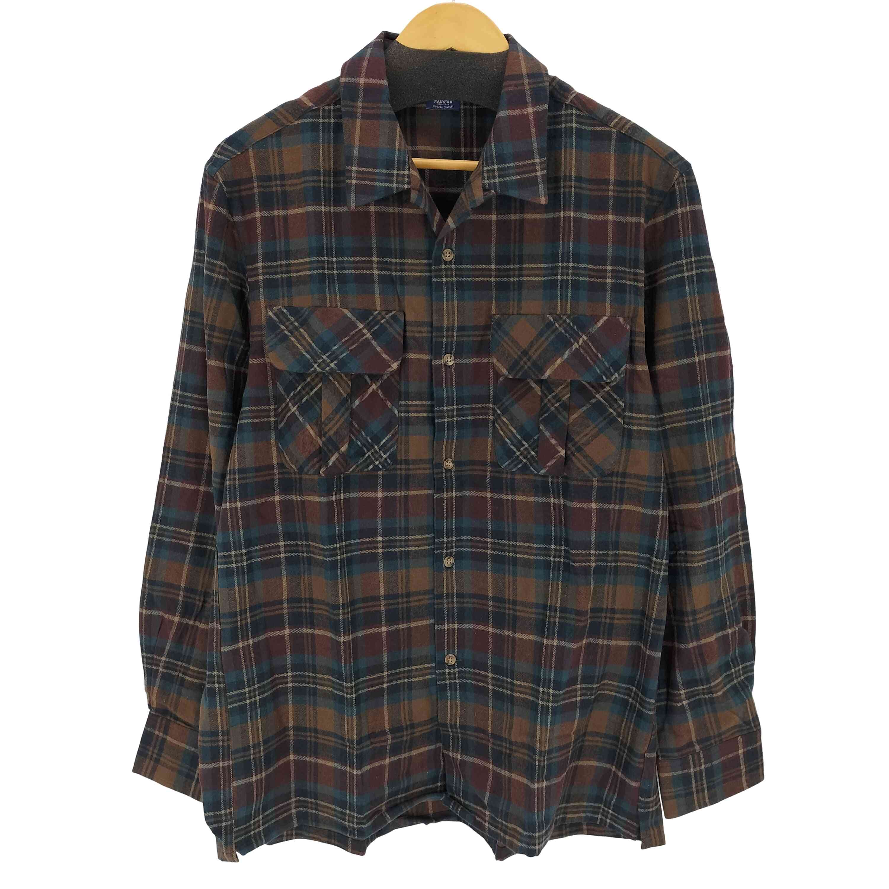 【中古】フェアファクス FAIRFAX チェック柄 L/S 開襟シャツ メンズ JPN：L