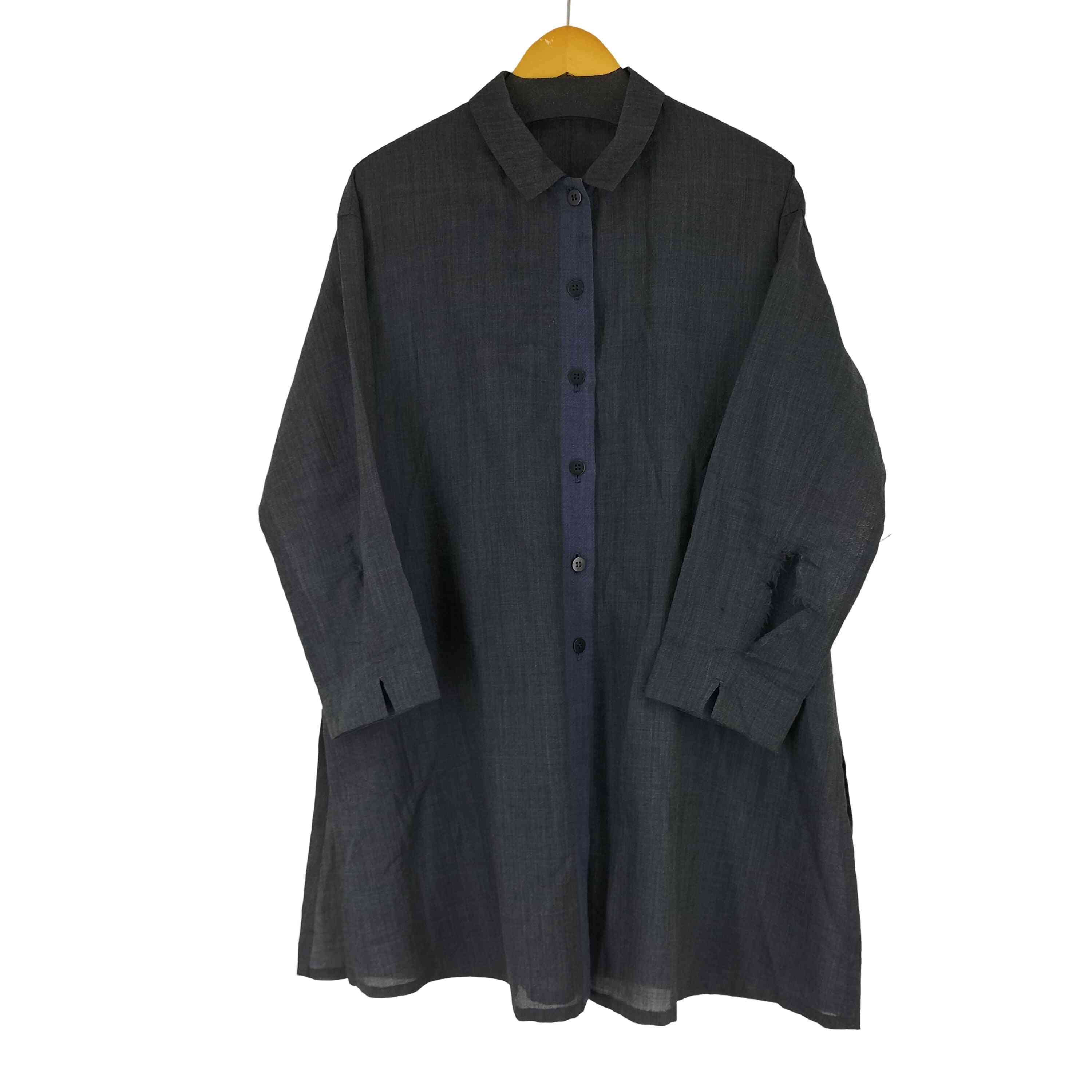 【中古】ユーズドフルギ USED古着 群言堂 登美 ウールシアーシャツワンピース レディース 表記無