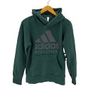 【中古】アディダス adidas ロゴプリント プルオ―バーフーディー レディース JPN:S
