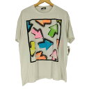 【中古】ユーズドフルギ USED古着 {{JACQUES Moret}}矢印デザインプリントTシャツ メンズ ONE SIZE