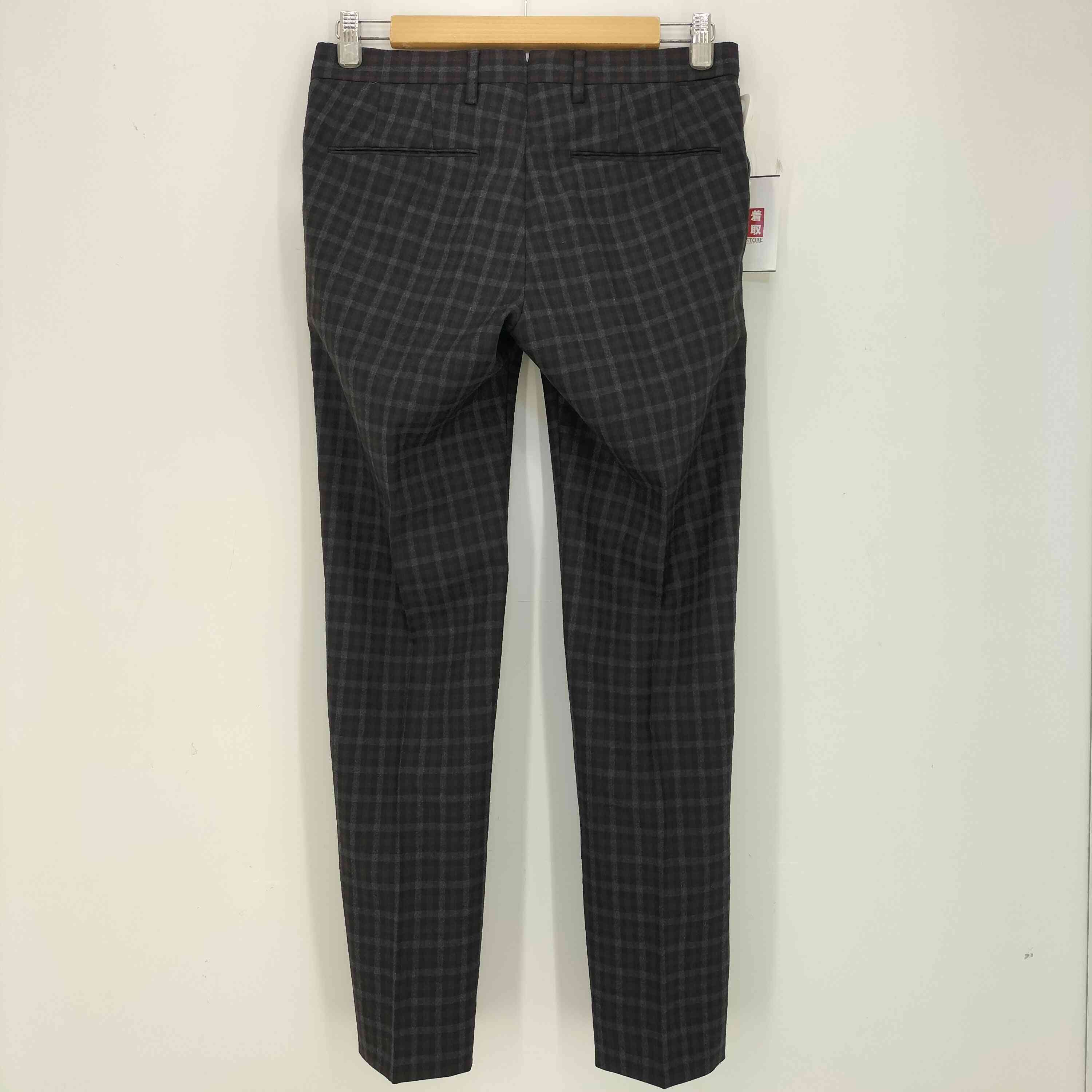 【中古】ピーティーゼロウーノ PT01 SOUL SUPER SLIM FIT チェック ストレッチウール センタープレススラックス メンズ 44