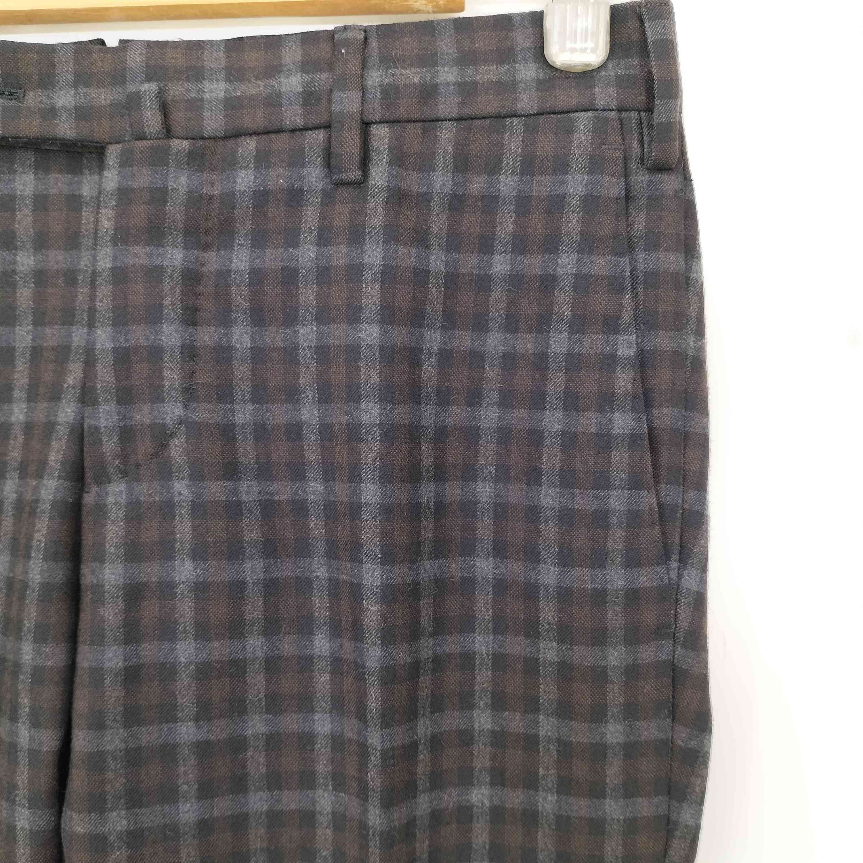 【中古】ピーティーゼロウーノ PT01 SOUL SUPER SLIM FIT チェック ストレッチウール センタープレススラックス メンズ 44