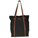 【中古】イルビゾンテ IL BISONTE レザーコンビ キャンバス トートバッグ レディース ONE SIZE