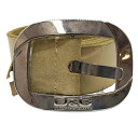 【中古】ドルチェアンドガッバーナ DOLCE&GABBANA ロゴ メタル バックル レザー ベルト メンズ 表記無