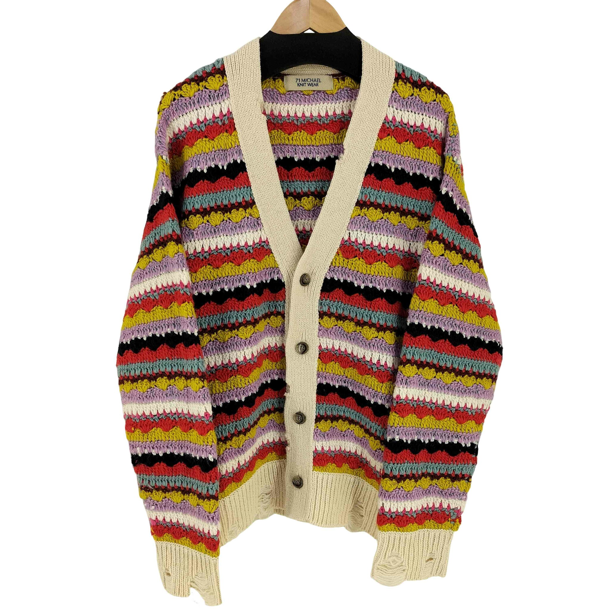 【中古】ユーズドフルギ USED古着 {{71MICHAEL}} CROCHET KNIT CARDIGAN メンズ import:M