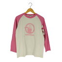 【中古】ユーズドフルギ USED古着 アニメキャラクタープリント ツートン ラグランスリーブ Tシャツ メンズ JPN:S