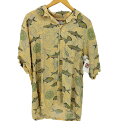 【中古】コロンビアスポーツウェア Columbia Sportswear レーヨン 魚拓 S/S オープンカラーシャツ メンズ 表記無