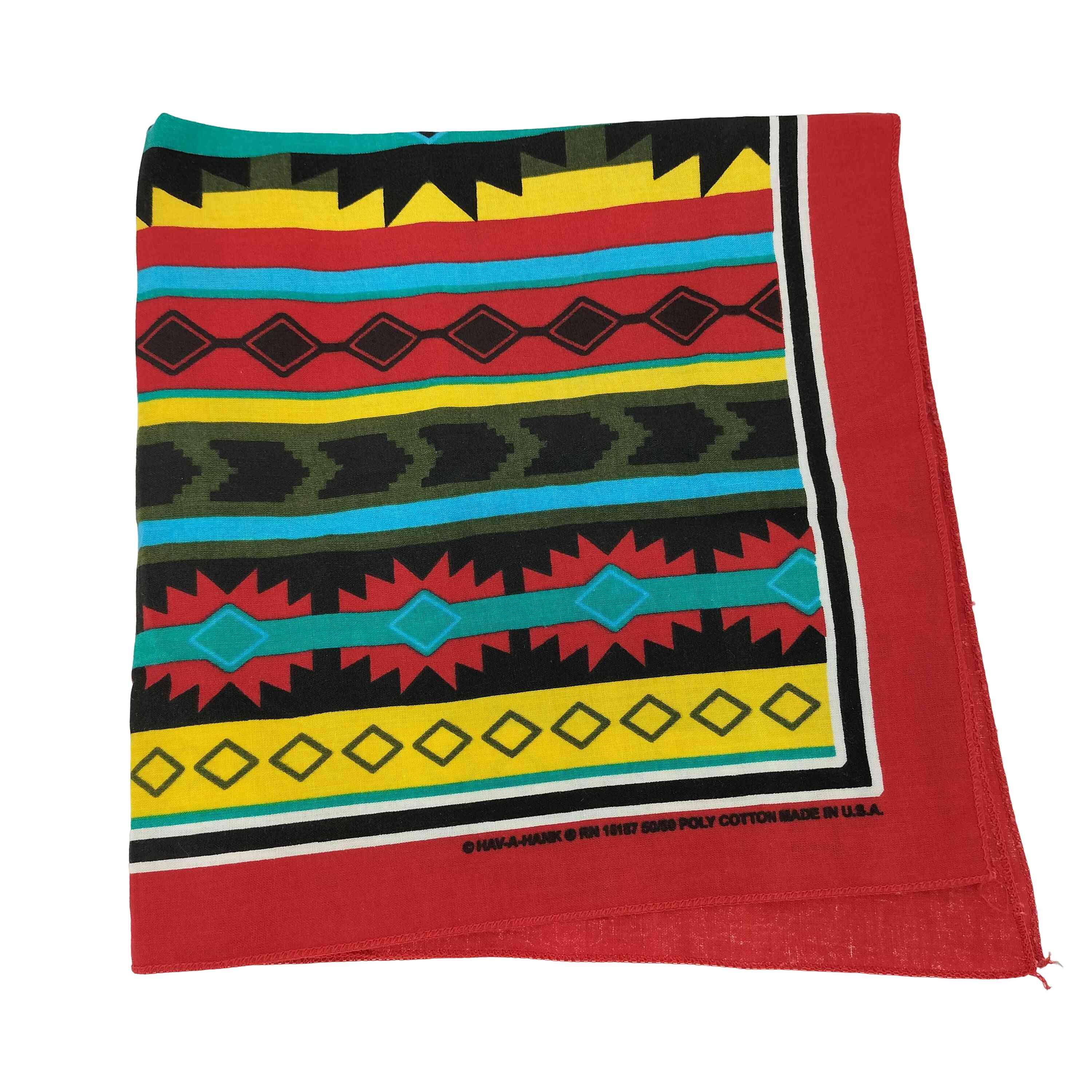 【中古】ユーズドフルギ USED古着 USA製 ポリ コットン 総柄スカーフ メンズ 表記無