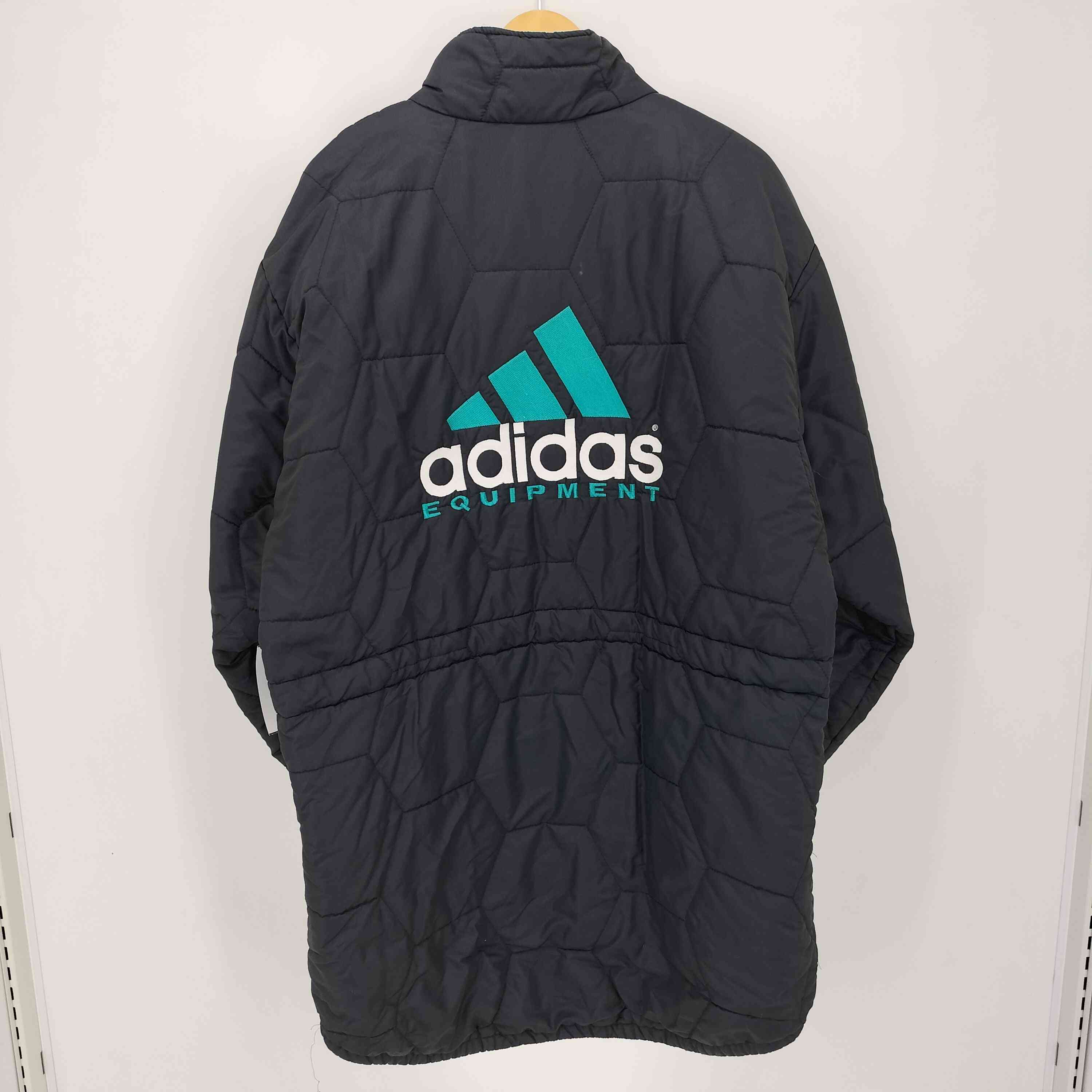 【中古】アディダス adidas 90S EQUIPMENT パフォーマンスロゴ刺繍 キルティングハーフコート ダブルジップ メンズ import：L