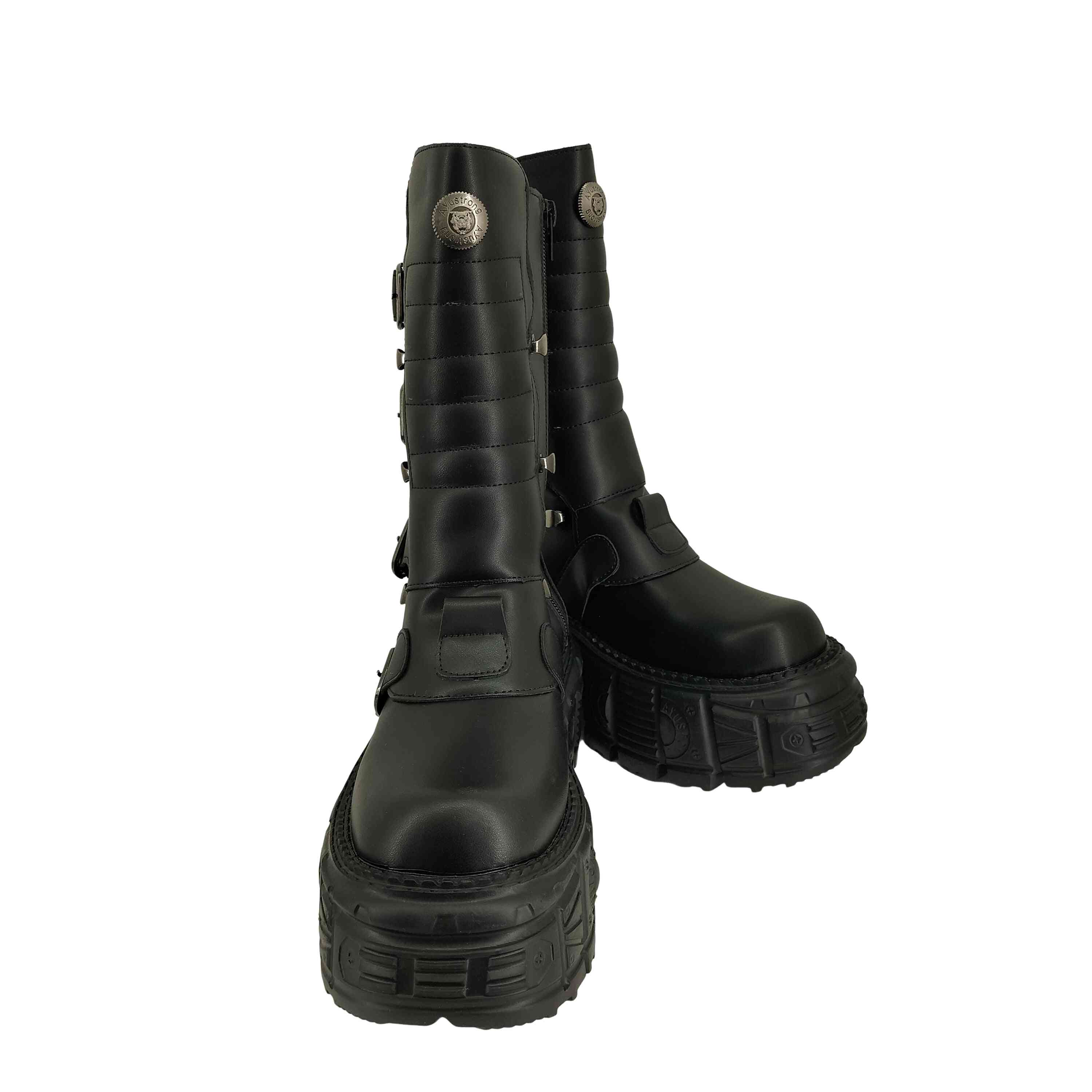 【中古】ユーズドフルギ USED古着 AYUSTONG ブラック 厚底ロングブーツ レディース 36