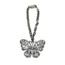 【中古】アナスイ ANNA SUI 蝶 ストーン装飾 シルバーブレスレット レディース 表記無