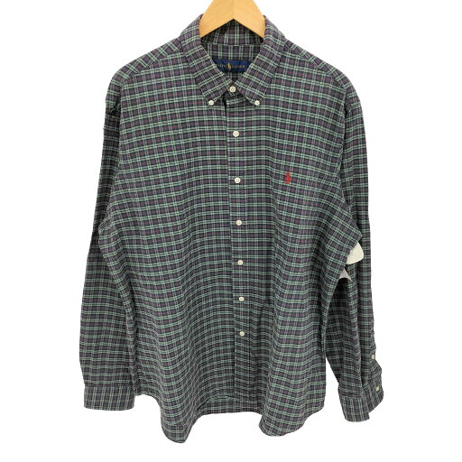 【中古】ラルフローレン RALPH LAUREN ポニー刺繍 チェック ボタンダウンシャツ メンズ XL 【中古】ラルフローレン RALPH LAUREN ポニー刺繍 チェック ボタンダウンシャツ メンズ XL
